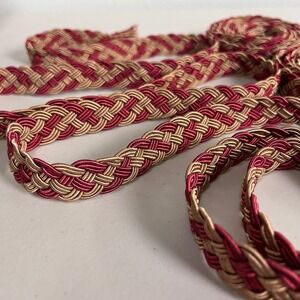 Belagio Burgundy Gold Copper Braid Trim 3/4" Deco Accent Gimp BR-703‎ 6pc Lot
